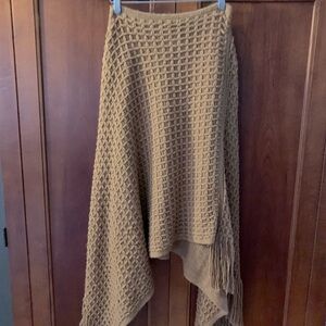 Camel sweater poncho